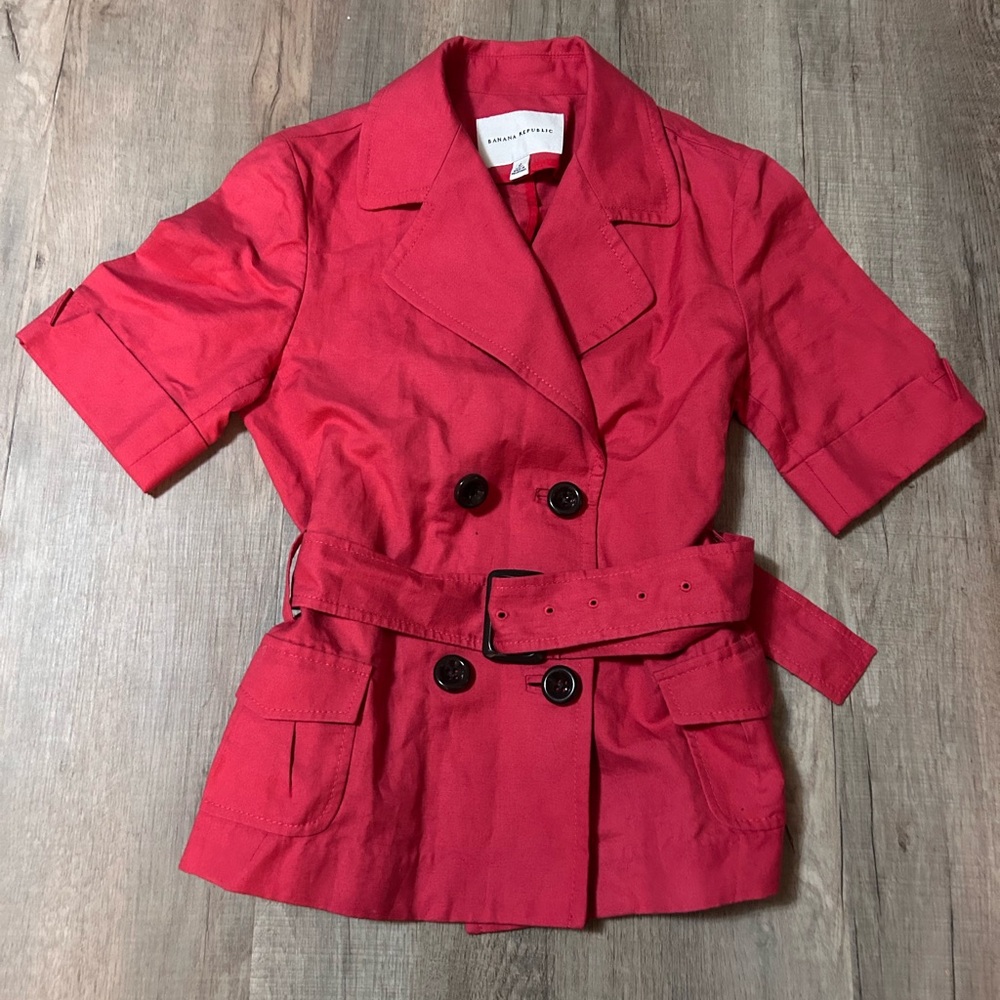 Banana Republic Red Double-Breasted Women's Jacket